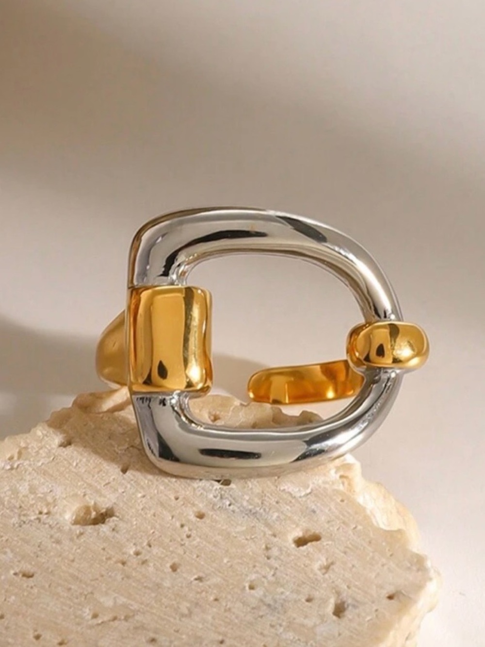New Revolve 2Tone Bit Ring ~ Vintage Horse Bit Vibes ~ Statement Ring - Picture 6 of 14